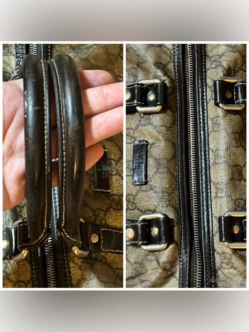 GUCCI Joy Boston Bag GG Monogram Vintage Beige & Brown - Picture 7 of 16